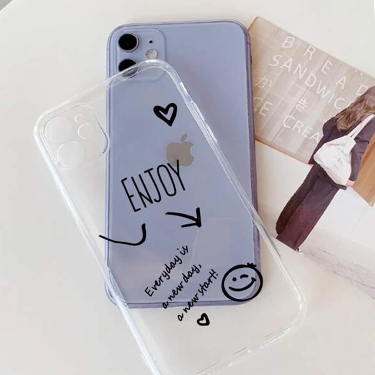 

Slogan Print Clear iPhone Case
