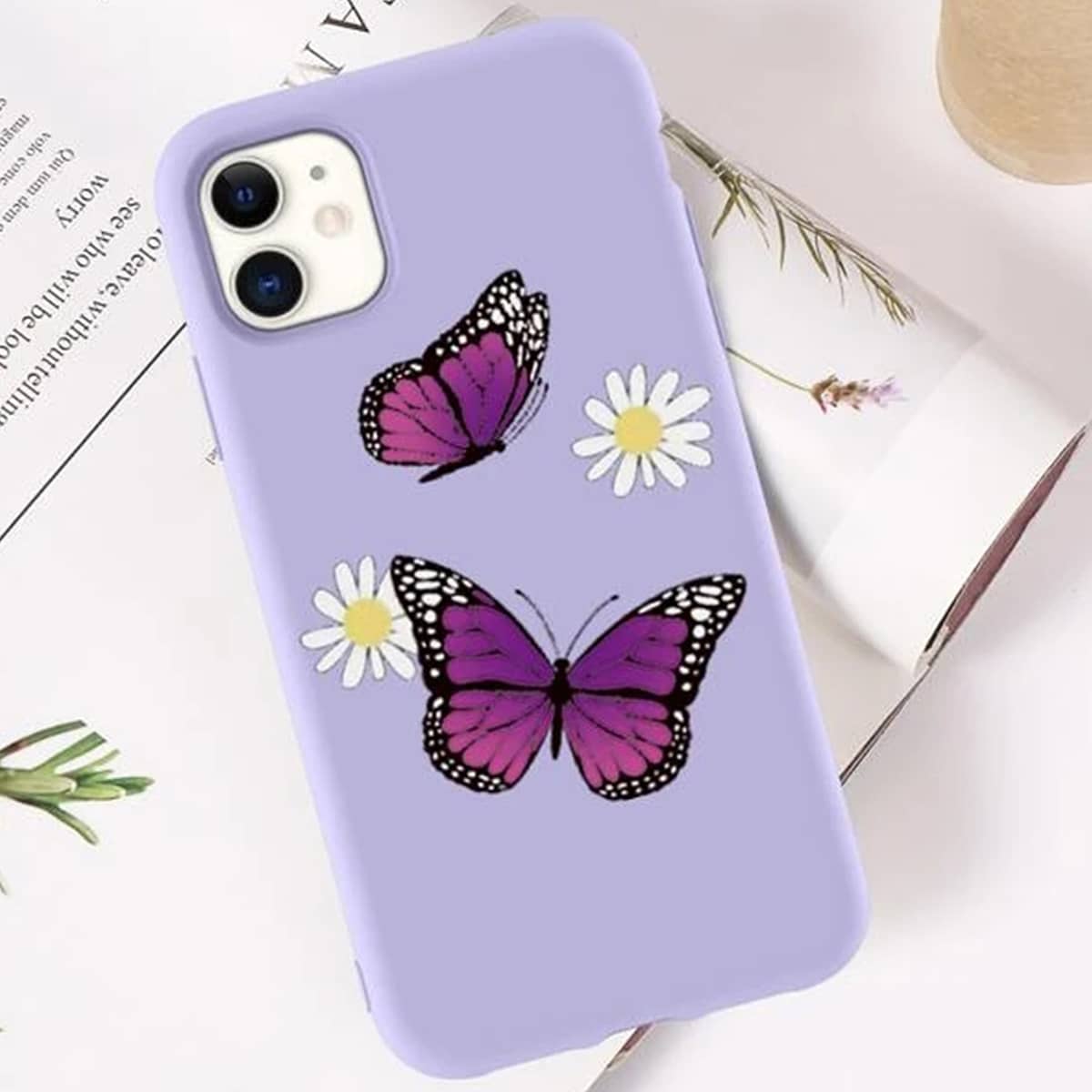 

Butterfly & Daisy iPhone Case, Lilac purple