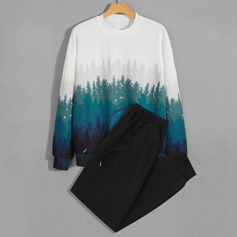 

Guys Tree Graphic Sweatshirt & Solid Sweatpants, Multicolor