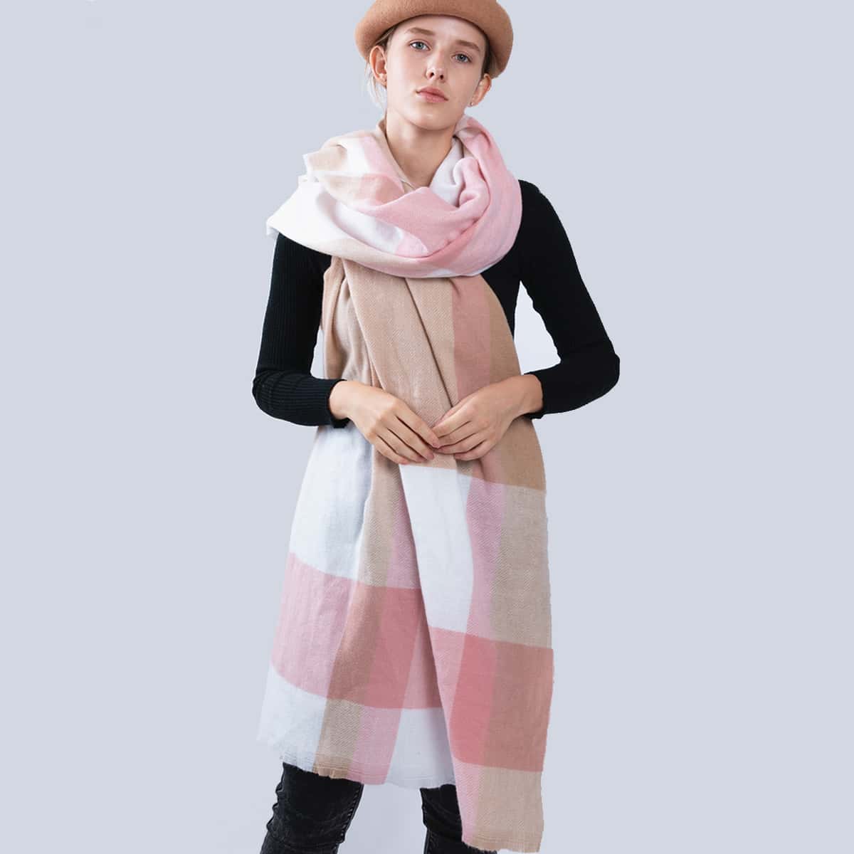 

Plaid Pattern Scarf, Multicolor