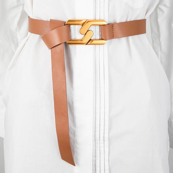 

Metal Buckle Belt, Camel