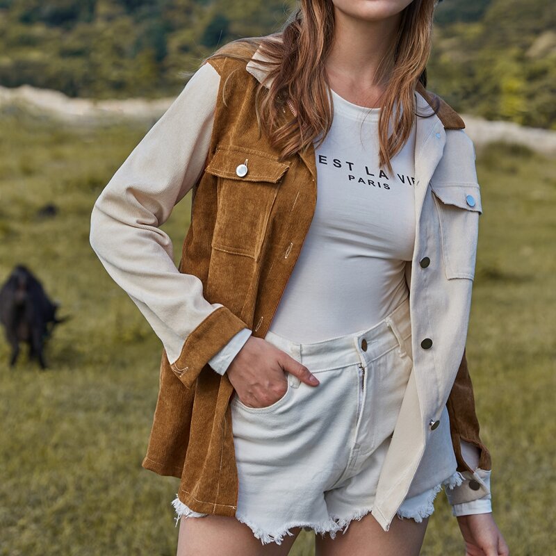 

Colorblock Corduroy Overshirt, Multicolor