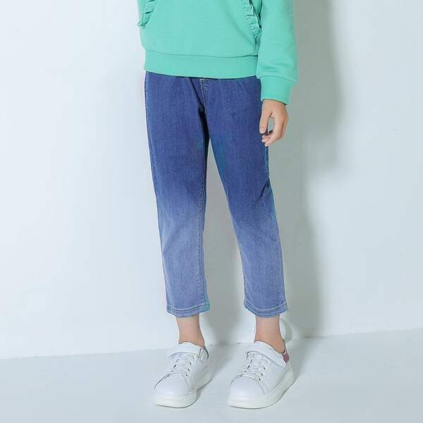 

Girls Ombre Crop Jeans, Light wash