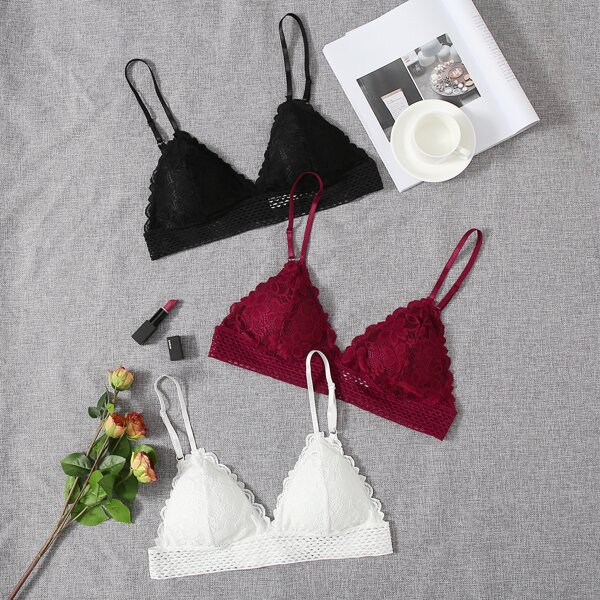 

3pack Plus Floral Lace Bra Set, Multicolor