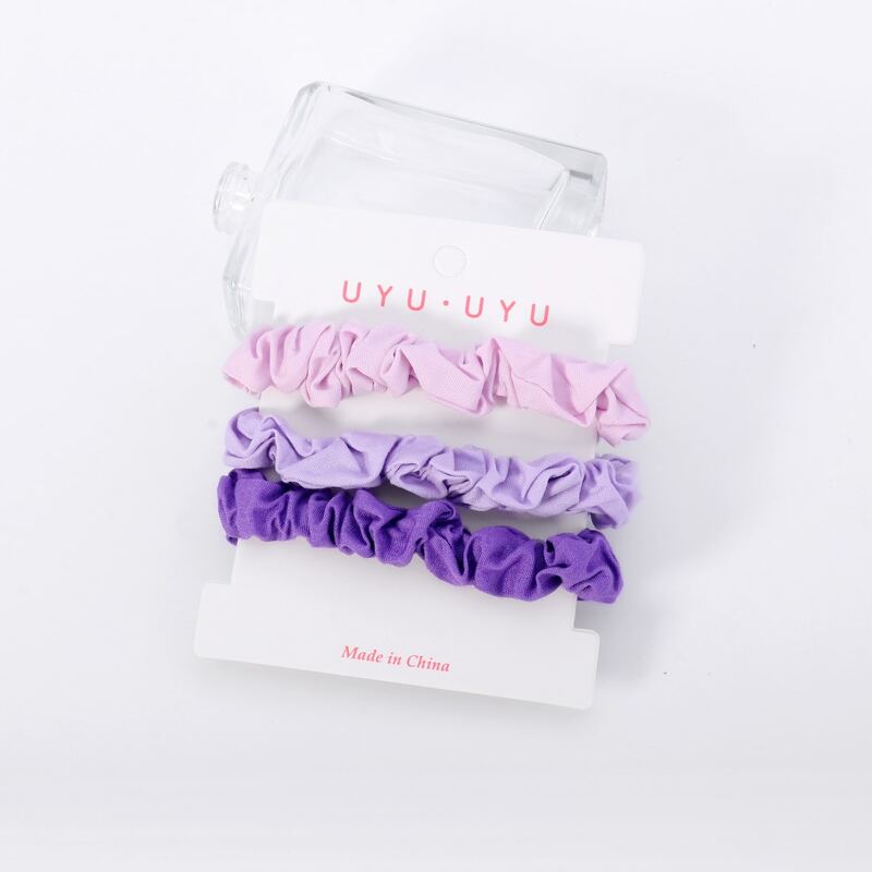 

3pcs Solid Hair Scrunchie, Purple