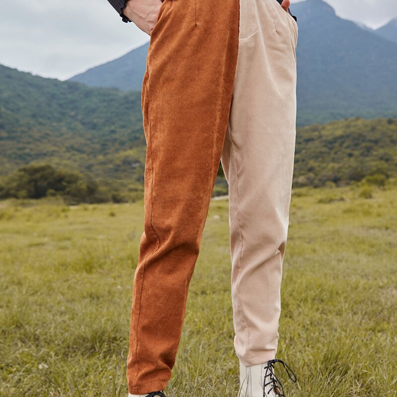 

Two Tone Corduroy Pants, Multicolor