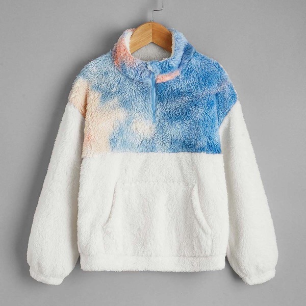 

Girls Zipper Front Tie Dye Teddy Sweatshirt, Multicolor