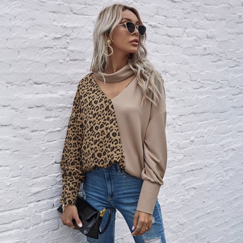 

Peekaboo Colorblock Leopard Panel Tee, Multicolor