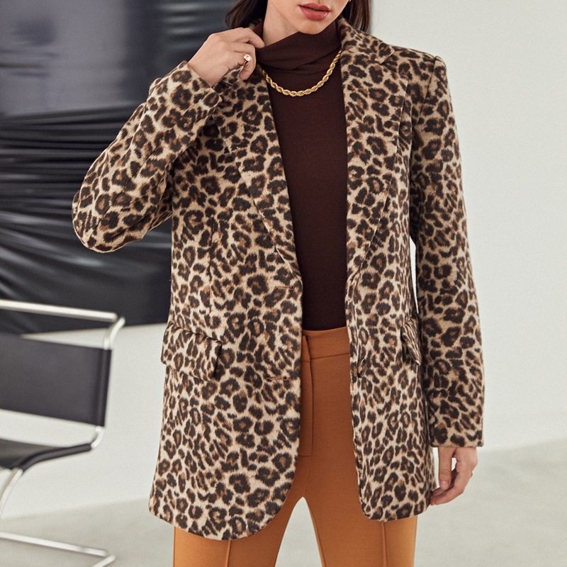 

Leopard Single Breasted Blazer, Multicolor