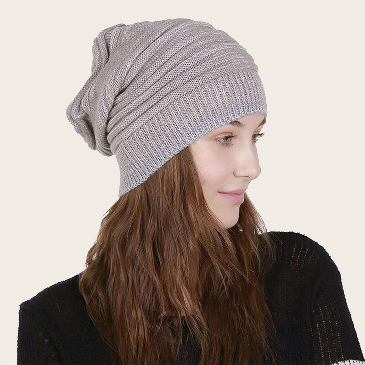 

Simple Plain Beanie, Light grey