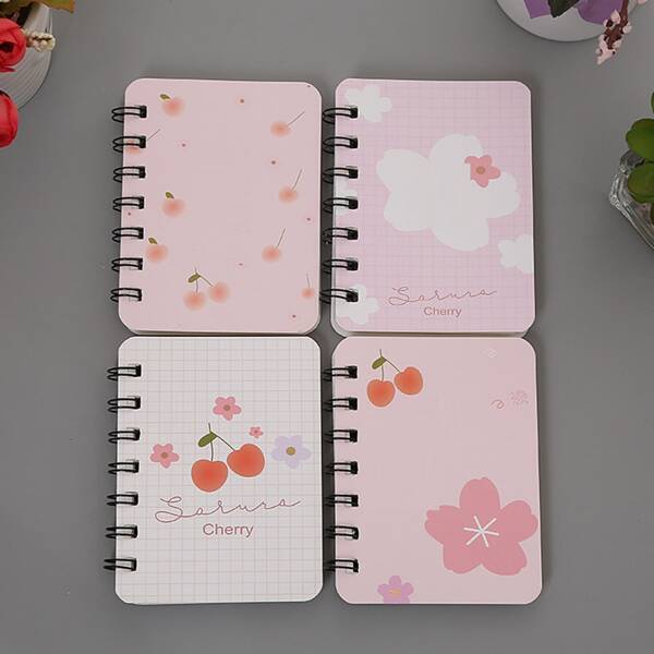 

1pack Flower Print Cover Random Notebook, Multicolor
