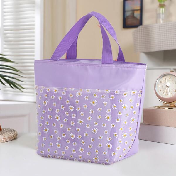 

Daisy Print Lunch Bag, Purple