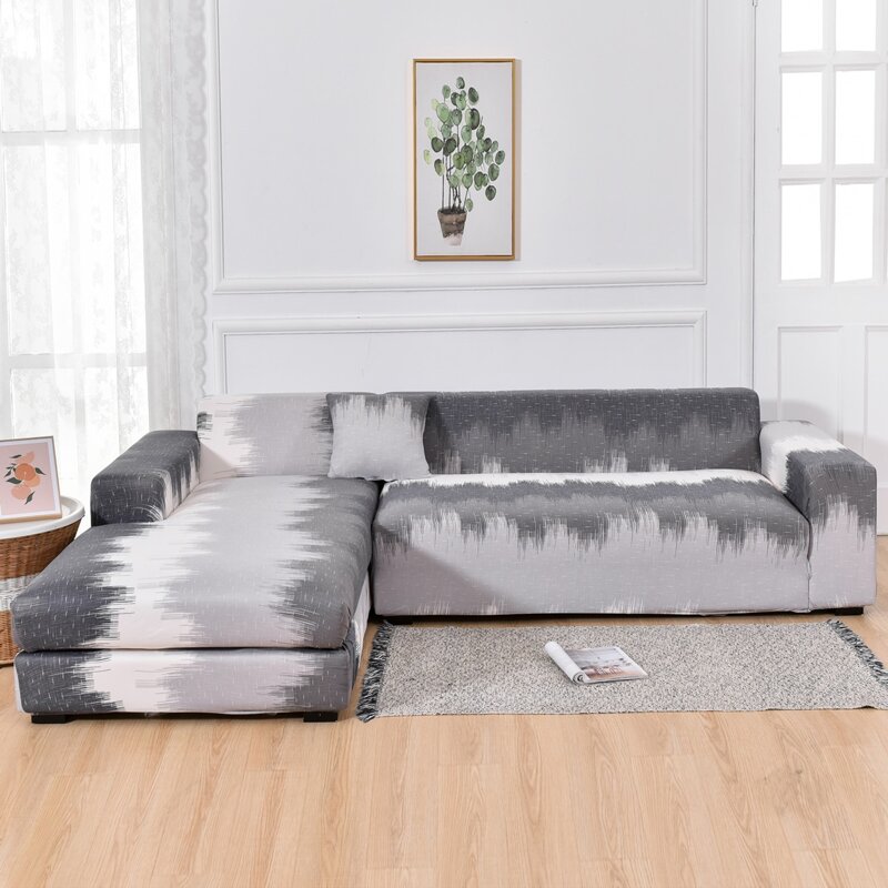

Graphic Print Stretchy Sofa Cover & 1pc Cushion Cover, Multicolor