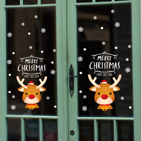 

Christmas Deer Print Window Sticker, Multicolor