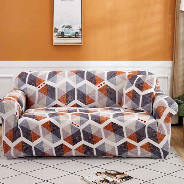 

Geometric Pattern Stretchy Sofa Cover Without Cushion, Multicolor