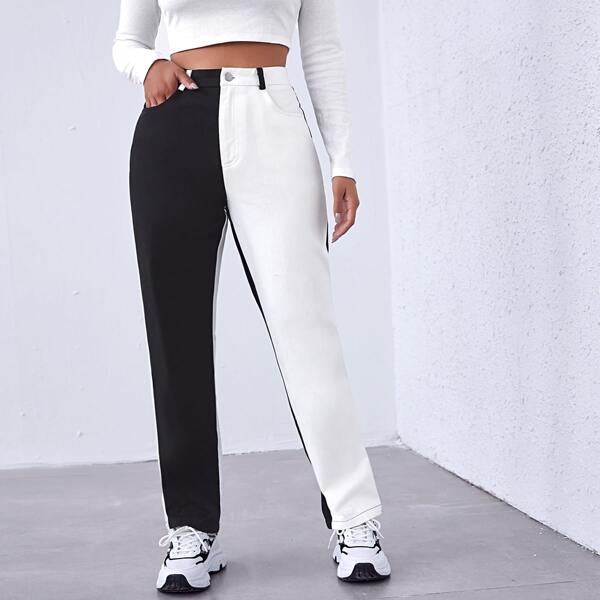 

Two Tone Pants, Black and white
