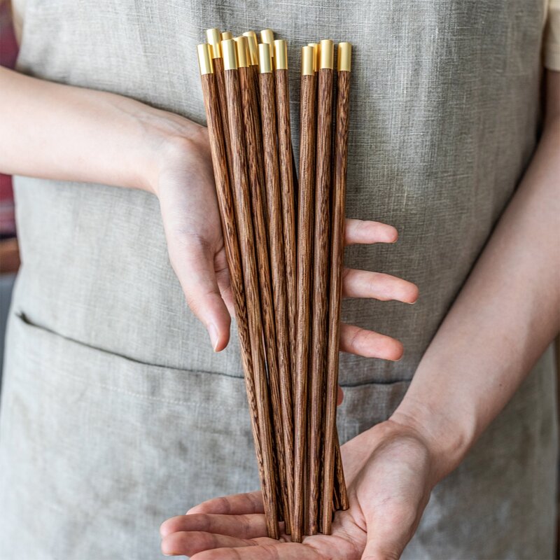 

5pairs Wooden Chopsticks, Brown