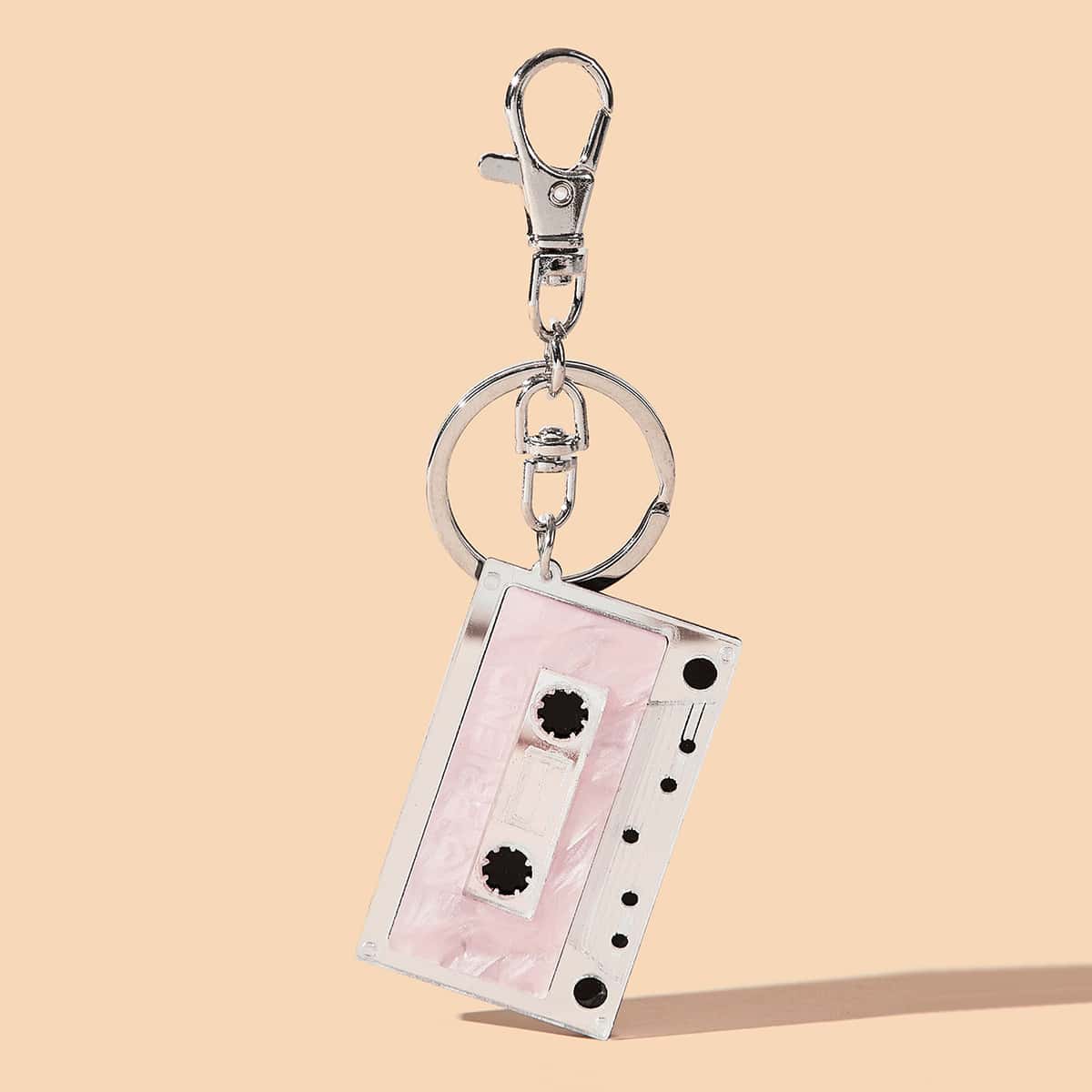 

Music Tape Bag Charm, Silver