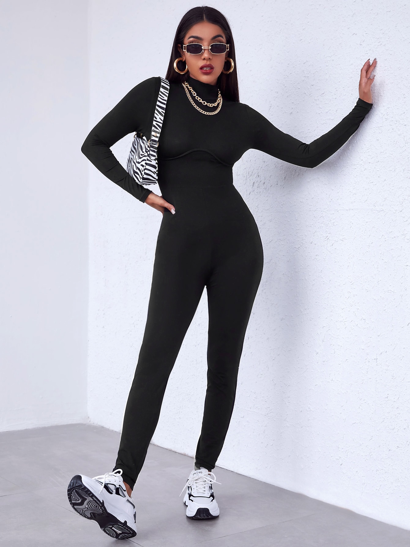 High Neck Binding Unitard Jumpsuit thumbnail