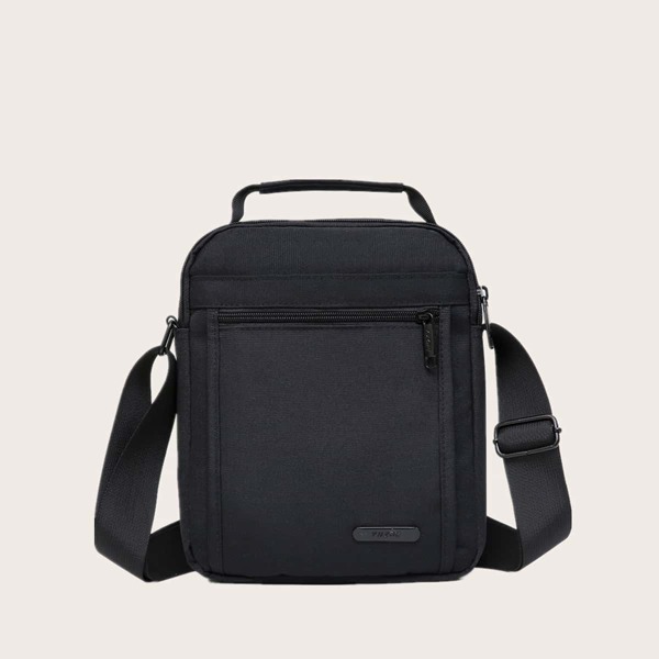 

Men Zip Front Crossbody Bag, Black