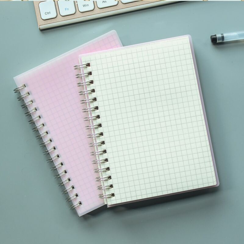 

1pc Spiral Grid Notebook, Pink