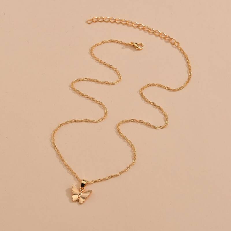 

Butterfly Charm Necklace, Gold