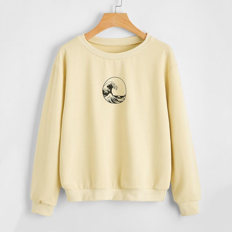 

Wave Graphic Sweatshirt, Apricot