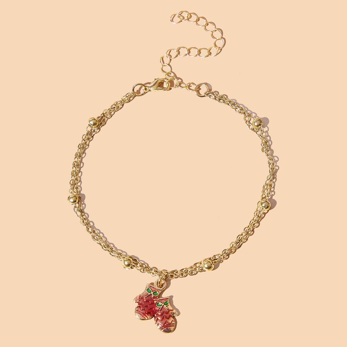 

Christmas Gloves Chain Bracelet, Gold