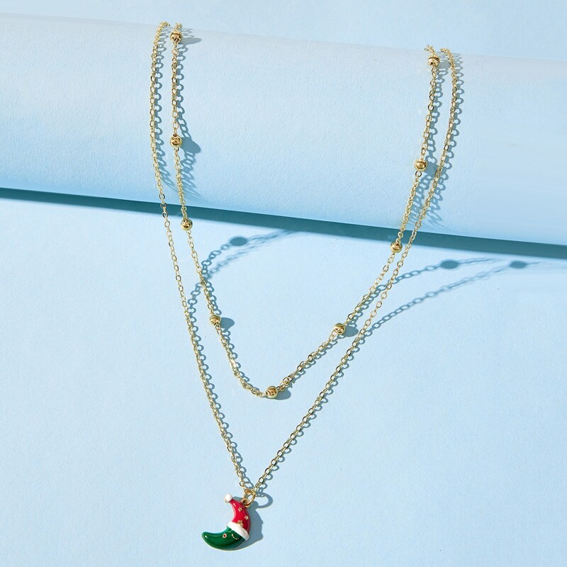 

Christmas Moon Layered Necklace, Gold