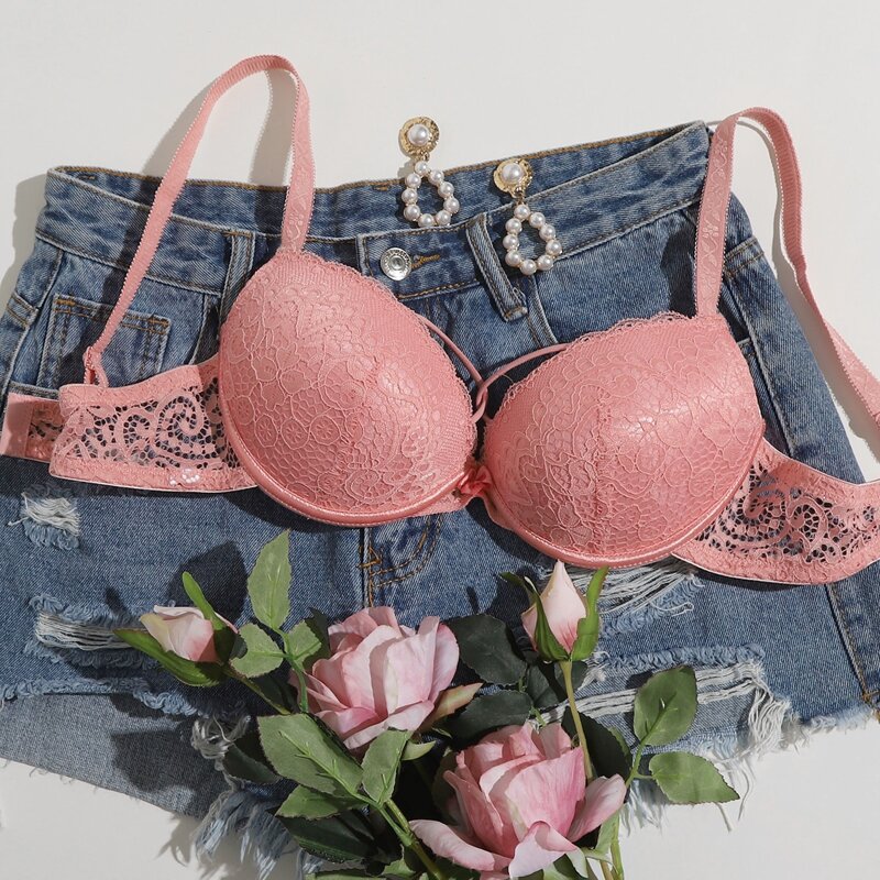 

Floral Lace Underwire Bra, Pink