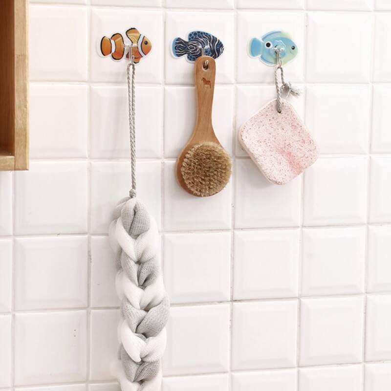 

3pcs Fish Design Wall Hook, Multicolor
