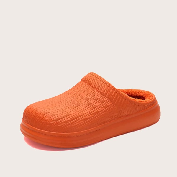 

Baby Girl Round Toe Fur Lined Slippers, Orange