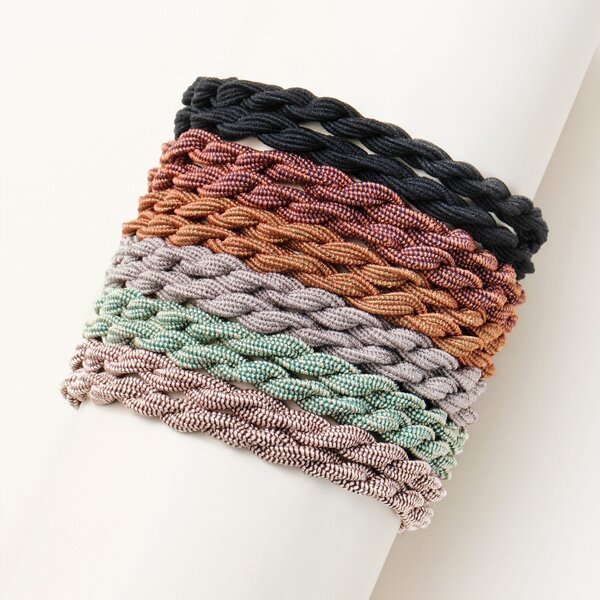 

12pcs Simple Hair Tie, Multicolor