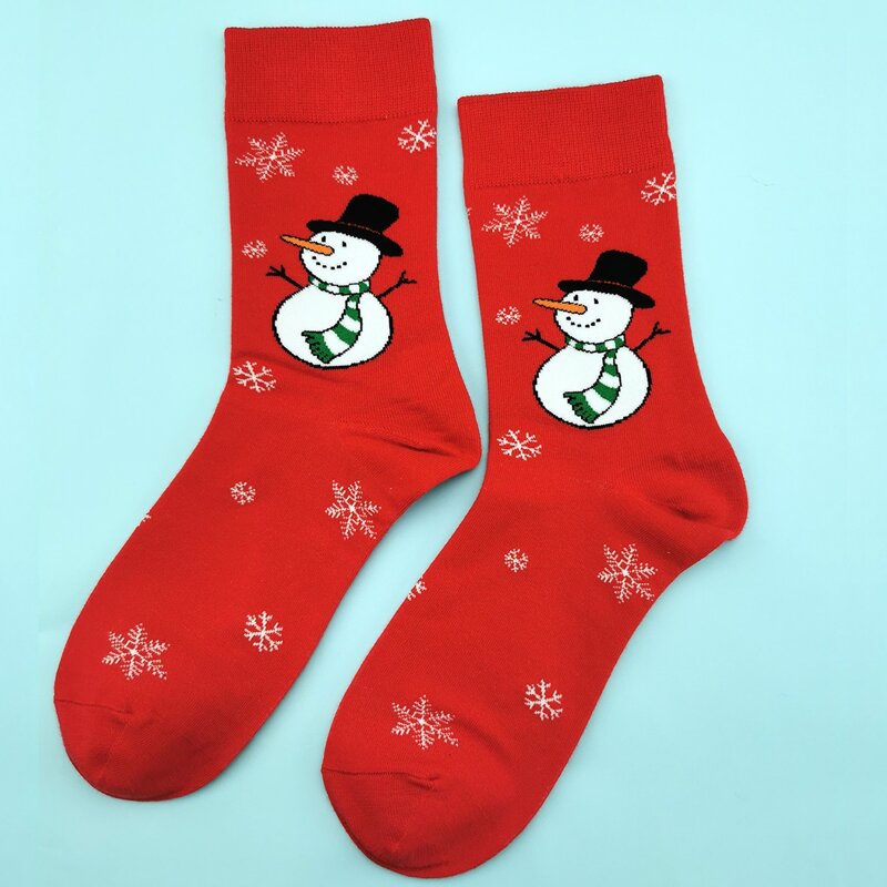

Christmas Pattern Crew Socks, Red
