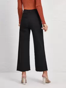 EMERY ROSE BLUES Wide Leg Jeans - Black - View 2