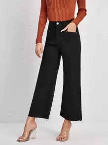 EMERY ROSE BLUES Wide Leg Jeans - Black - View 4