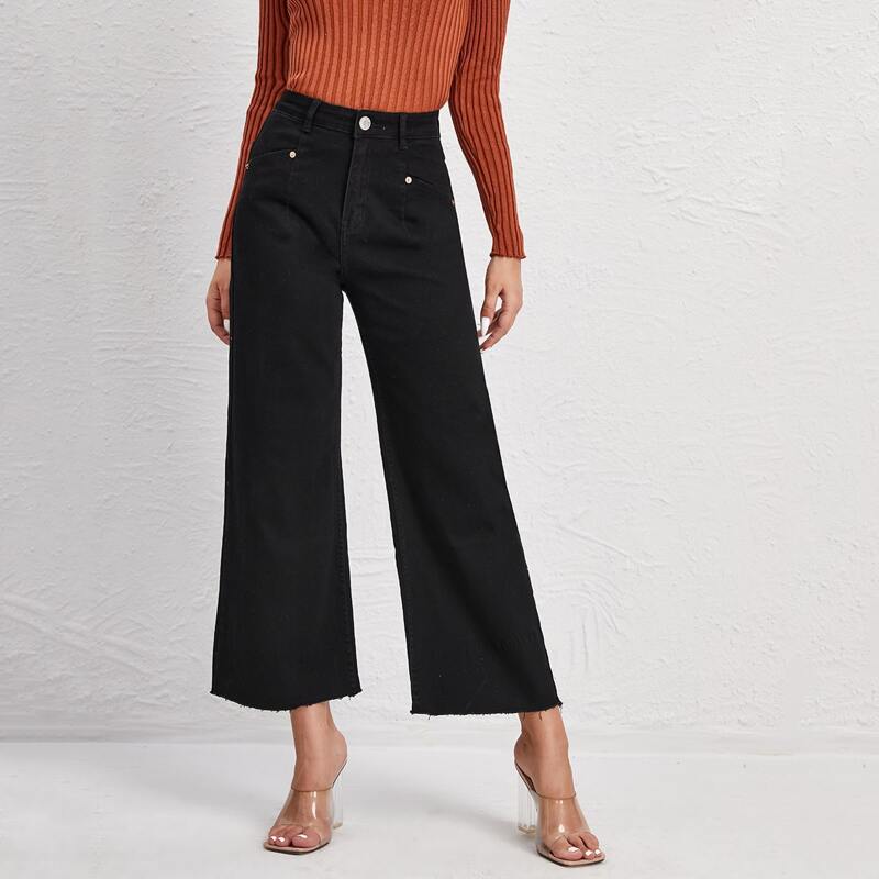 

BLUES High Waist Wide Leg Jeans, Black