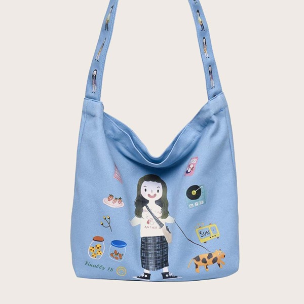 

Girls Figure Graphic Crossbody Bag, Blue