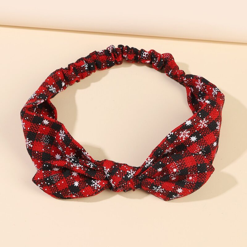 

Christmas Snowflake & Plaid Pattern Headband, Multicolor