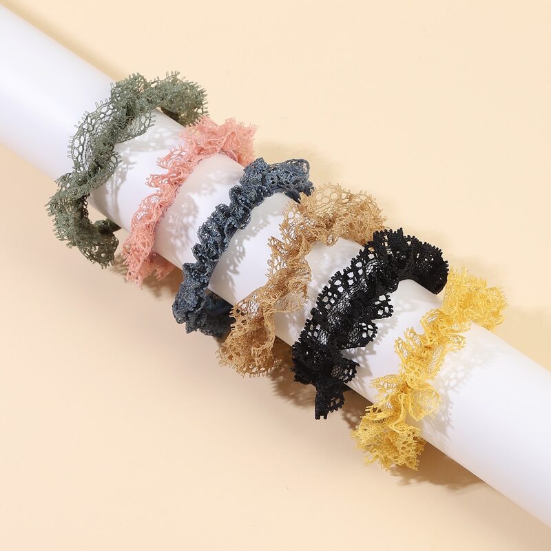 

6pcs Lace Hair Tie, Multicolor