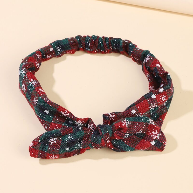 

Christmas Snowflake & Plaid Pattern Headband, Multicolor