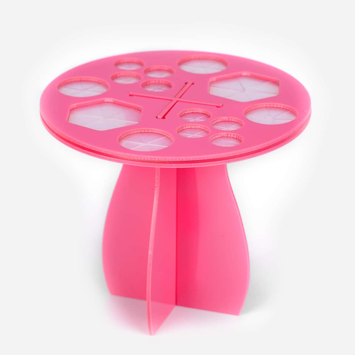 

14 Hole Makeup Brush Drying Rack, Pink