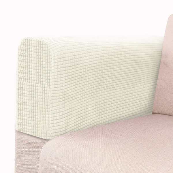 

2pcs Plain Sofa Armrest Cover, Beige