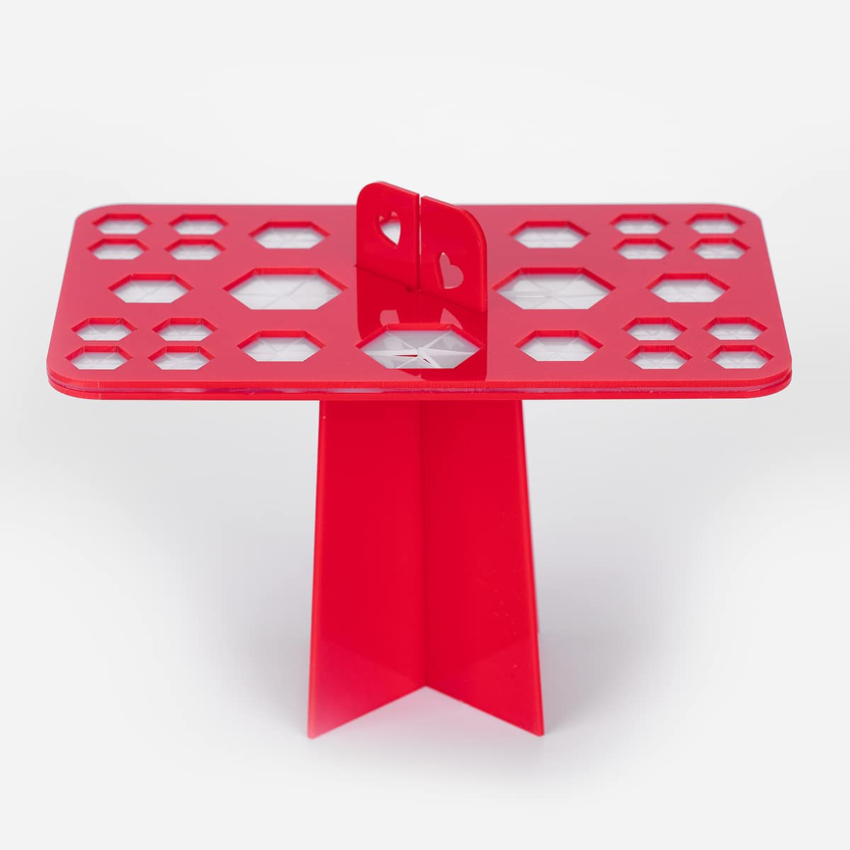 

26 Hole Makeup Brush Drying Rack, Red