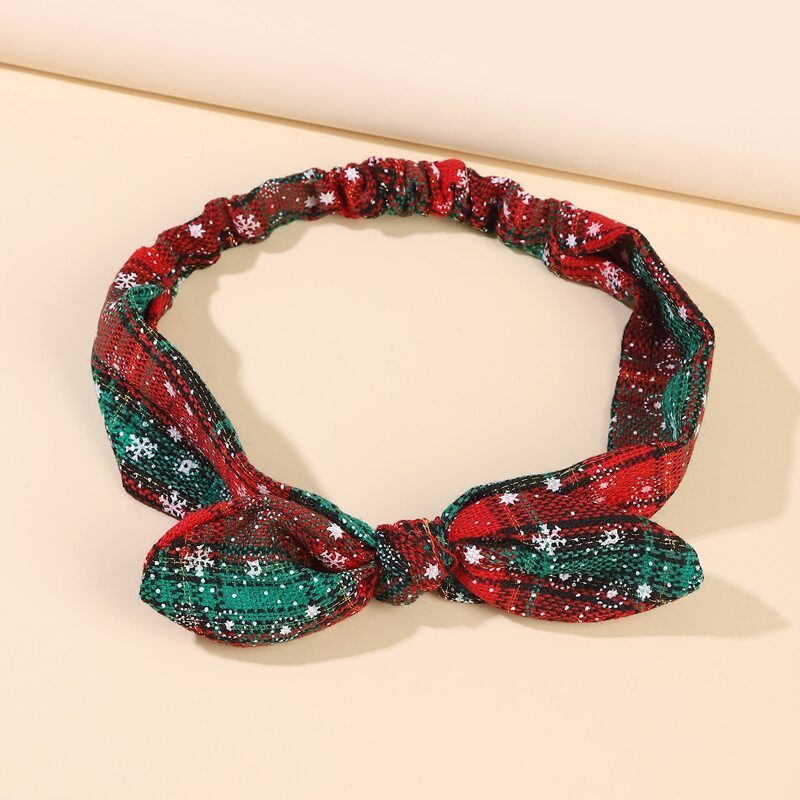 

Christmas Snowflake & Tartan Pattern Headband, Multicolor