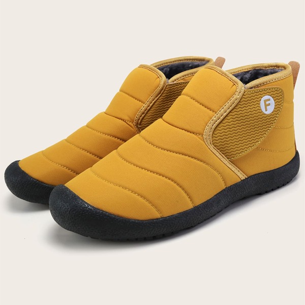 

Men Stitch Detail Warm Ankle Boots, Yellow