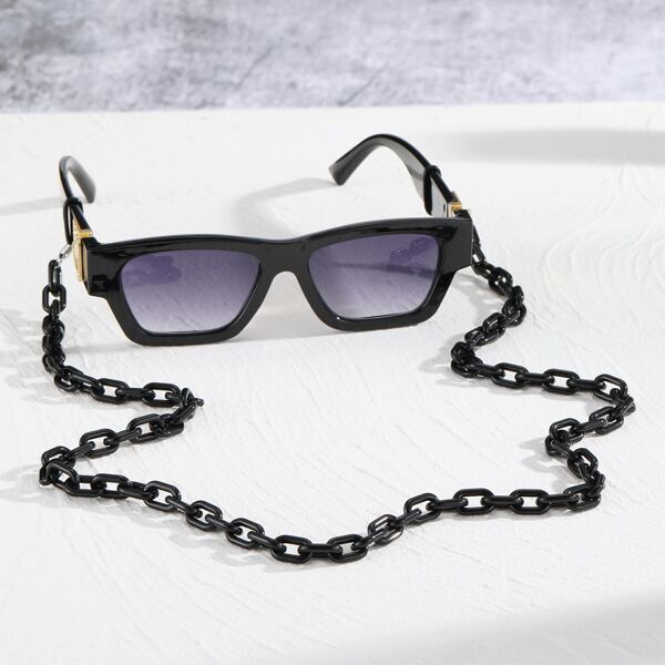 

Men Acrylic Frame Sunglasses With Glasses Chain, Purple
