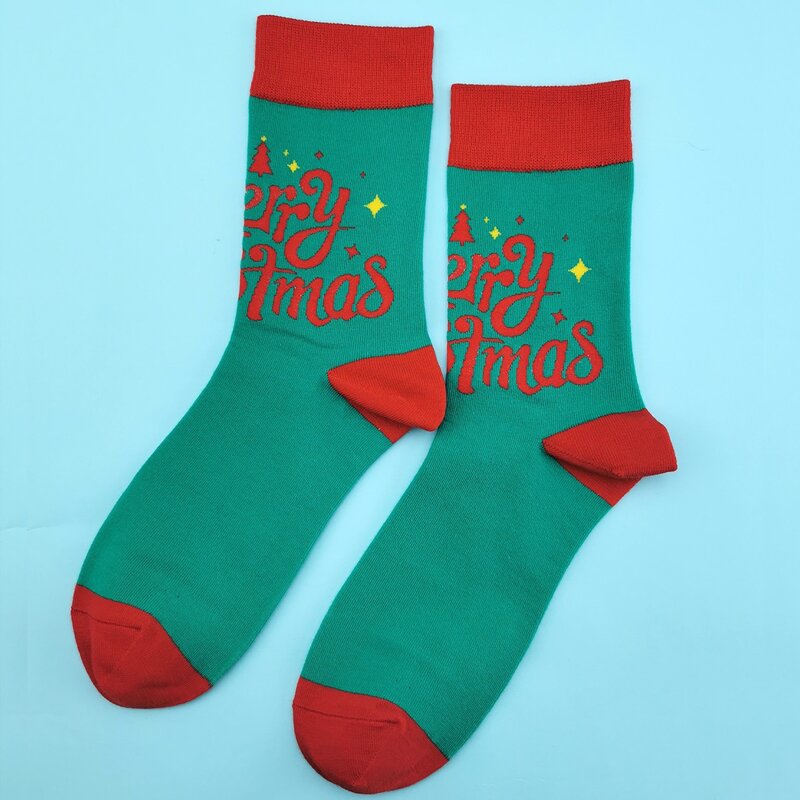 

Christmas Color Block Socks, Green