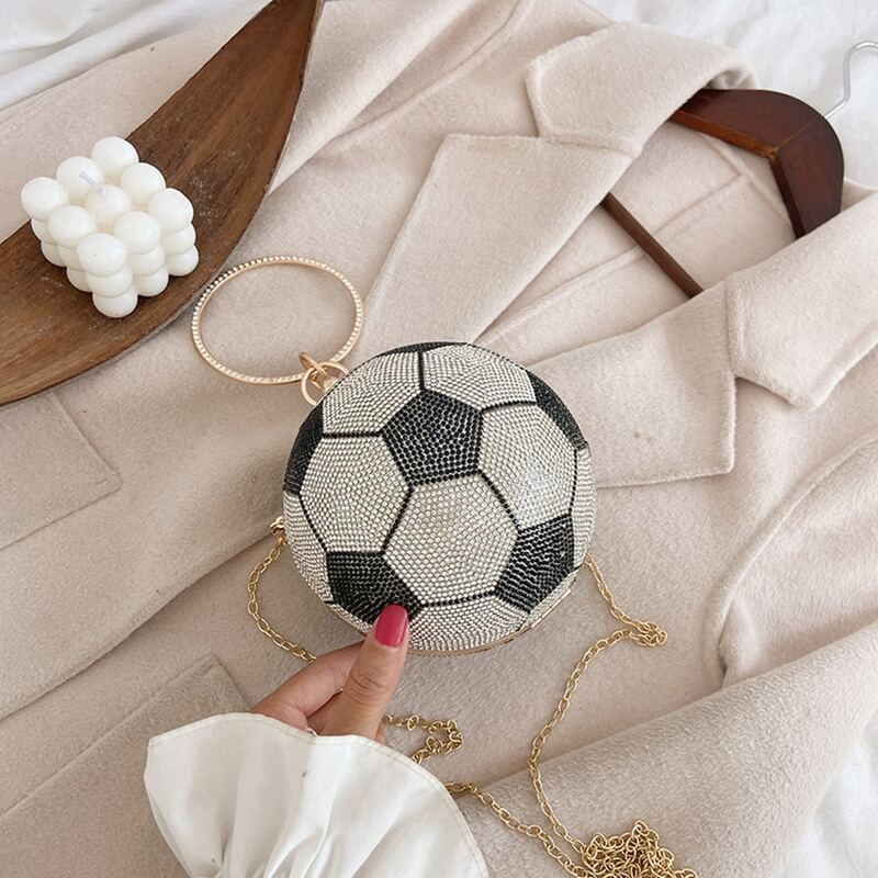 

Rhinestone Soccer Ring Satchel Bag, Multicolor