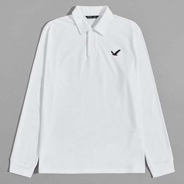 

Men Eagle Graphic Polo Shirt, White